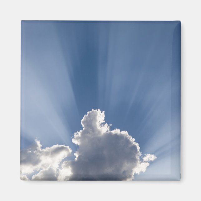 Crepuscular or God's rays streak past cloud. Magnet (Front)