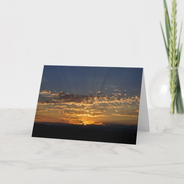 Crepuscular Sun Rays over Olympic Mountains-Art Card (Front)