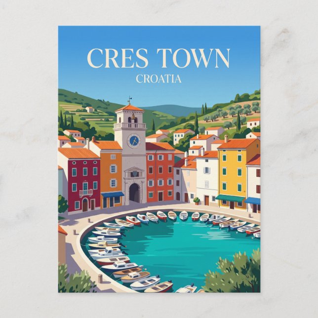 Cres Town Croatia Postcard (Front)