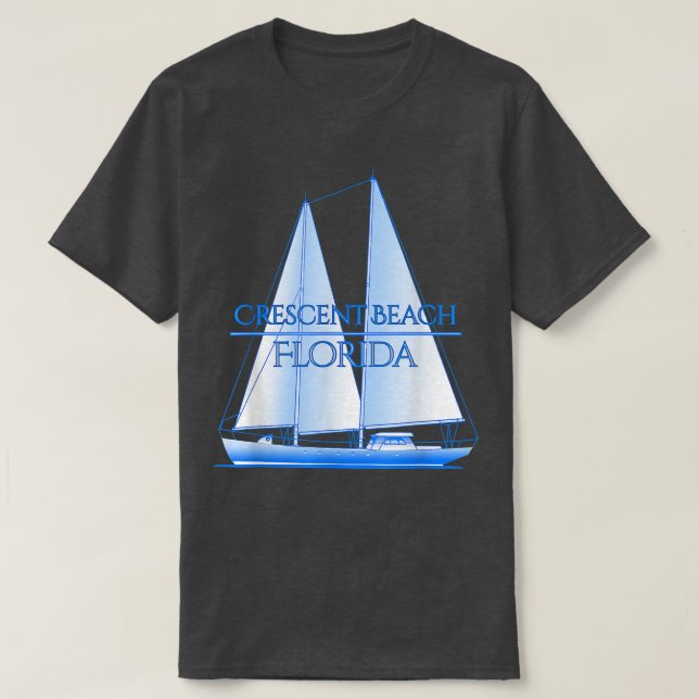 Crescent Beach Florida Coastal Nautical Sailing Sa T-Shirt (Design Front)