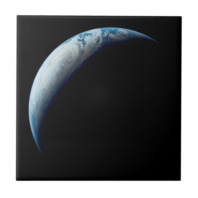 Crescent Earth Taken From The Apollo 4 Mission. 2 Ceramic Tile (Front)