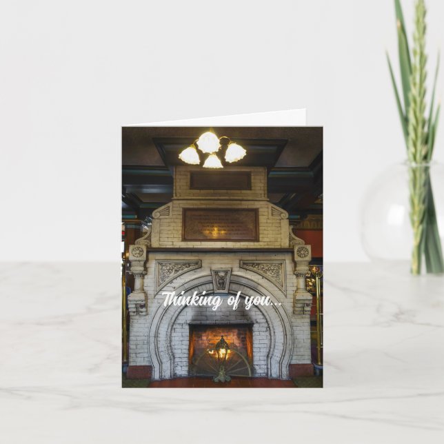 Crescent Hotel Fireplace Thinking Of You Card (Front)