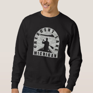 Crescent Lake Canoeing Michigan Sweatshirt