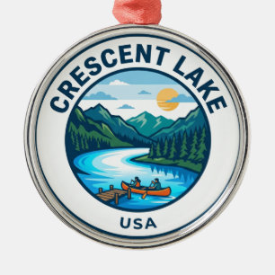 Crescent Lake USA Metal Ornament