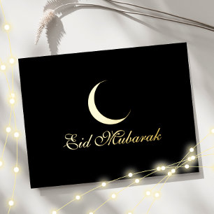 Crescent Luxury Gold Foil Eid Mubarak Card