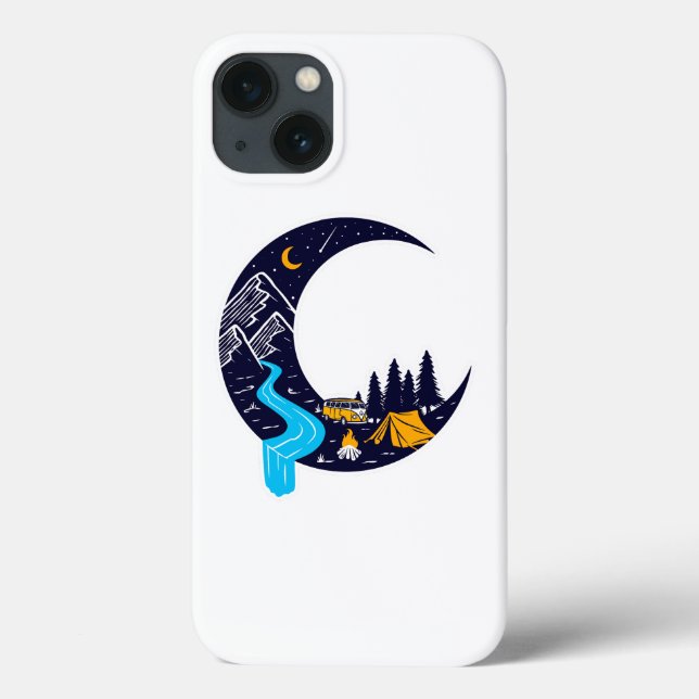 Crescent Moon Adventure Camping Case-Mate iPhone Case (Back)