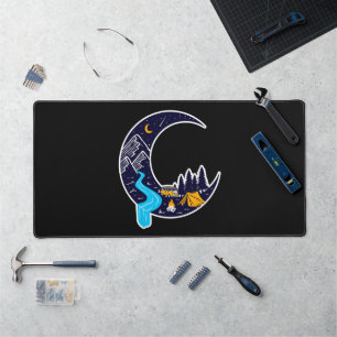 Crescent Moon Adventure Camping Desk Mat