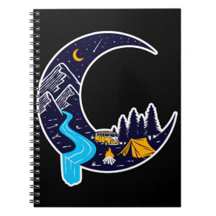 Crescent Moon Adventure Camping Notebook
