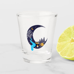 Crescent Moon Adventure Camping Shot Glass