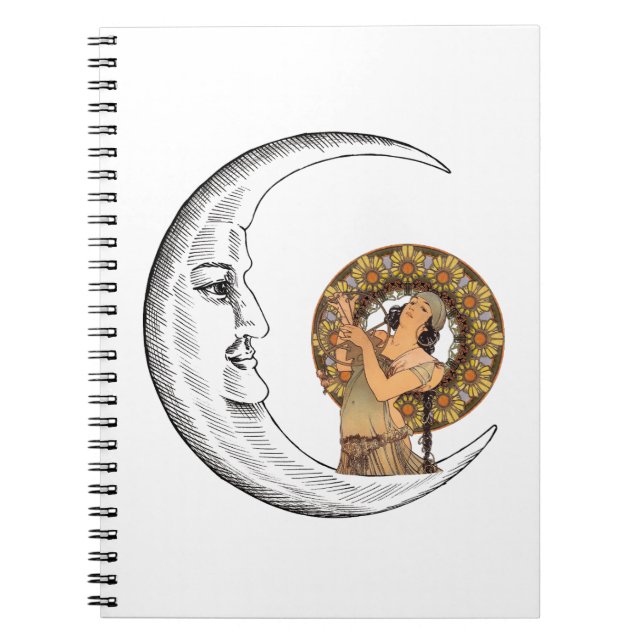 Crescent Moon + Alphonse Mucha's Salom*  Notebook (Front)