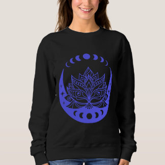 Crescent Moon And Lotus Flower Sweatshirt