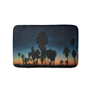 Crescent Moon And One Star On Sunset Bath Mat
