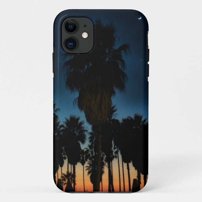 Crescent Moon And One Star On Sunset Case-Mate iPhone Case (Back)