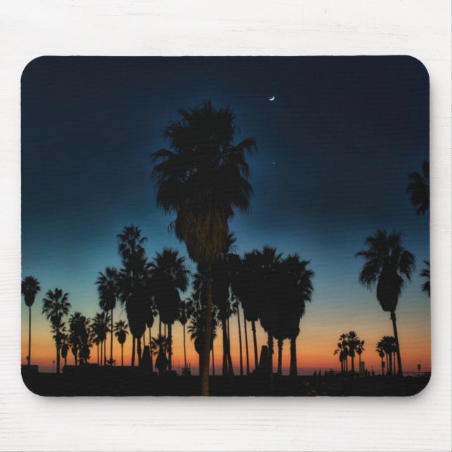 Crescent Moon And One Star On Sunset Mouse Pad (Front)