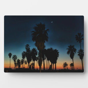 Crescent Moon And One Star On Sunset Plaque