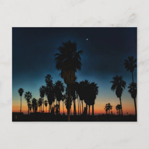 Crescent Moon And One Star On Sunset Postcard