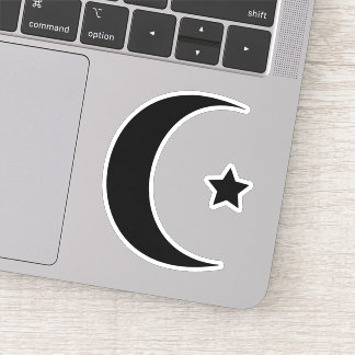Crescent Moon And Star Vinyl Cut Sticker