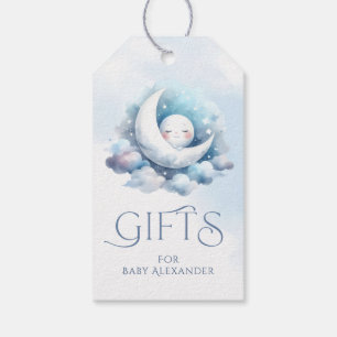 Crescent Moon Baby Face Gifts Typography Gift Tags