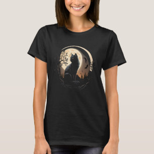 Crescent Moon Cat Kitten Astronomy Creepy Night 1 T-Shirt