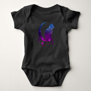 Crescent Moon Cat Mystical Pastel Goth Spiritual Baby Bodysuit