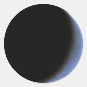 Crescent Moon Classic Round Sticker