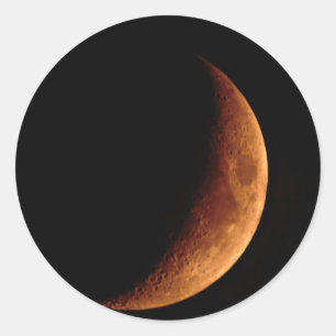 Crescent Moon Classic Round Sticker
