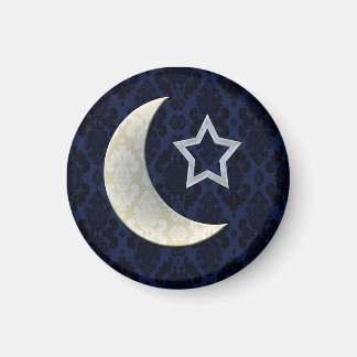Crescent Moon Damask Goth Magnet