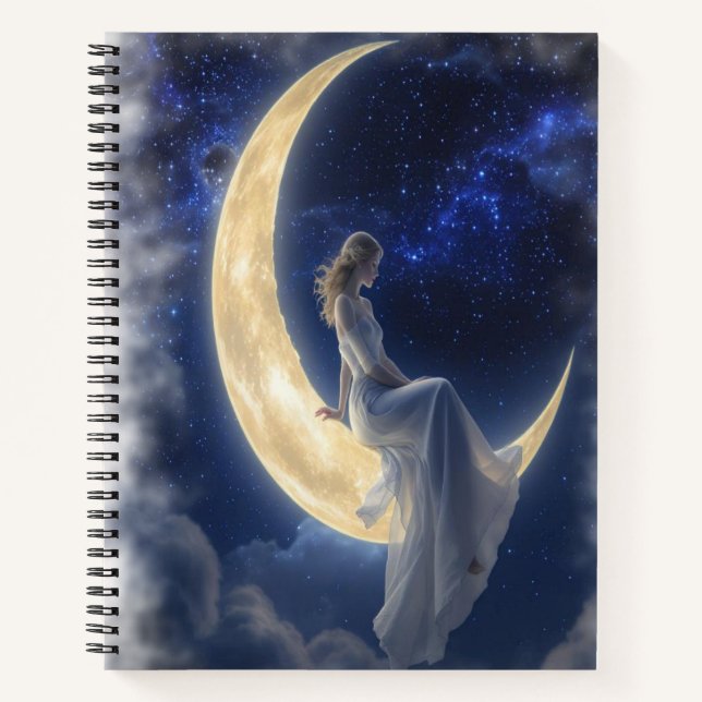 “Crescent Moon Dreamer Notebook – Magical Journal  (Front)