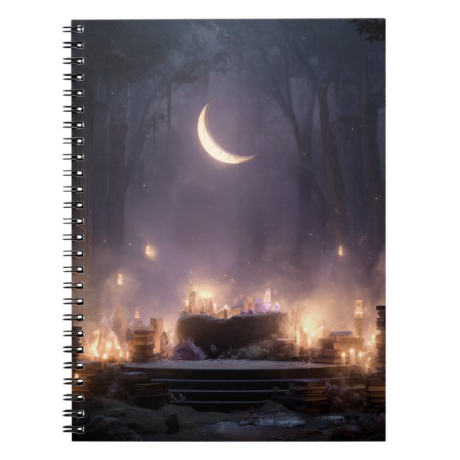 Crescent Moon Enchanted Altar Notebook (Front)
