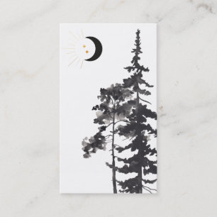 *~* Crescent Moon Gold Moon Beams Trees Stars Business Card