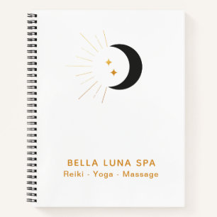 *~*  Crescent Moon Gold Moon Beams Twinkle Stars Notebook