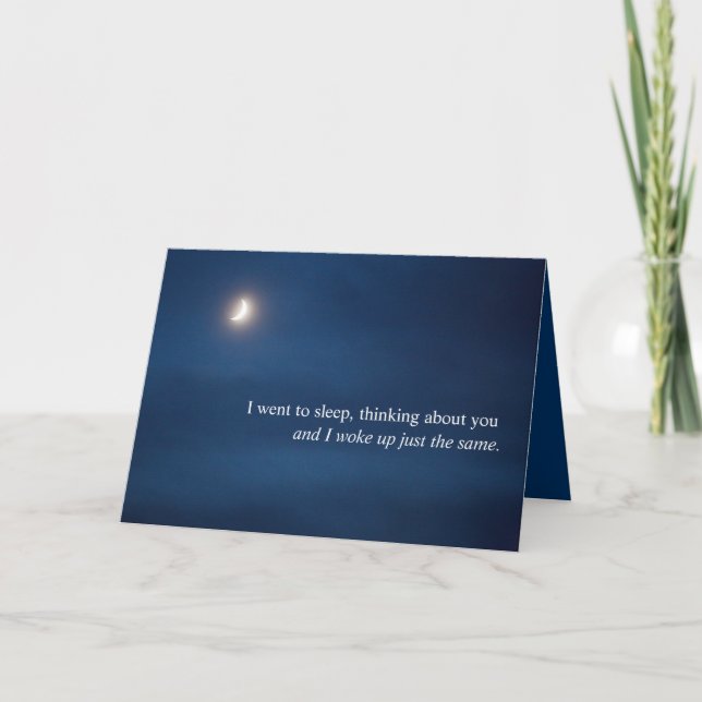 © Crescent Moon in Night Sky Nature LOVE Card (Front)