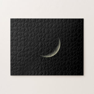 Crescent Moon in the Black Sky Jigsaw Puzzle
