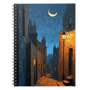 Crescent Moon Lantern Street Notebook