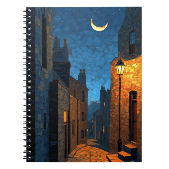 Crescent Moon Lantern Street Notebook (Front)