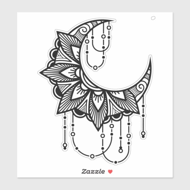 Crescent moon mandala style (Sheet)