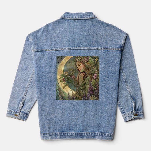 Crescent Moon Ostara Denim Jacket (Back)