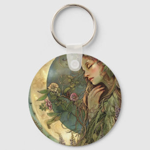 Crescent Moon Ostara Keychain