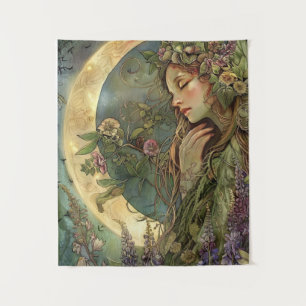 Crescent Moon Ostara  Tapestry