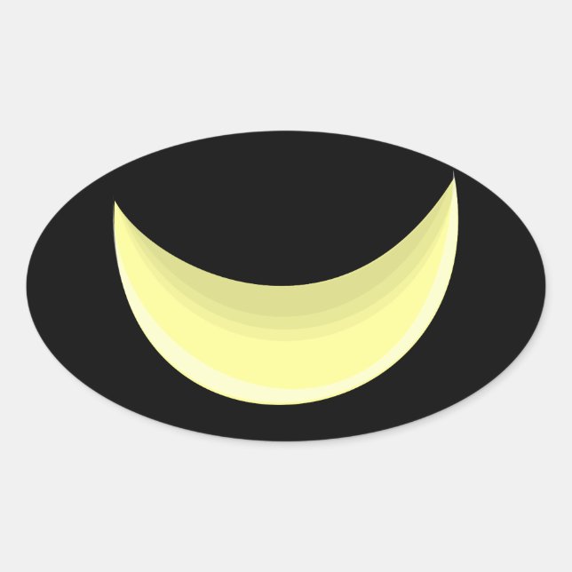 Crescent Moon Oval Sticker (Front)
