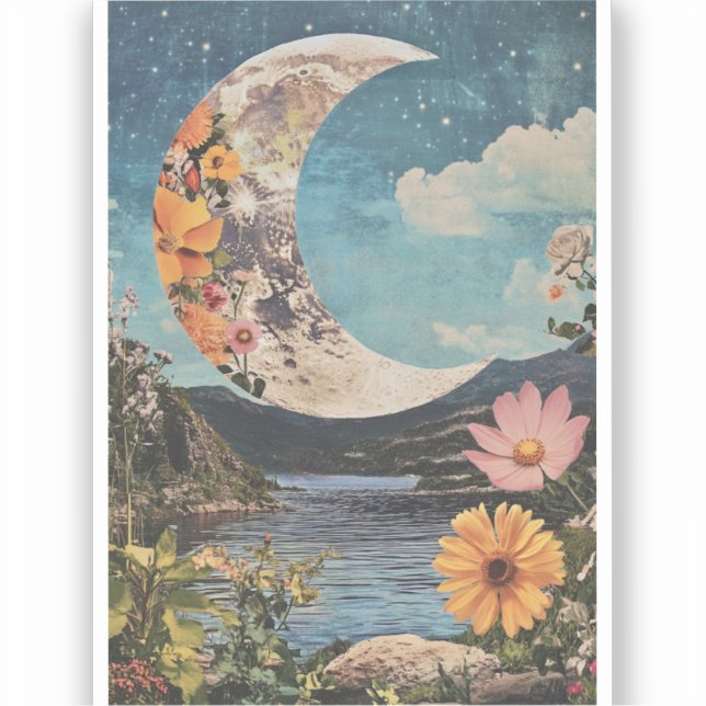 Crescent Moon Over Serene Landscape (Front)