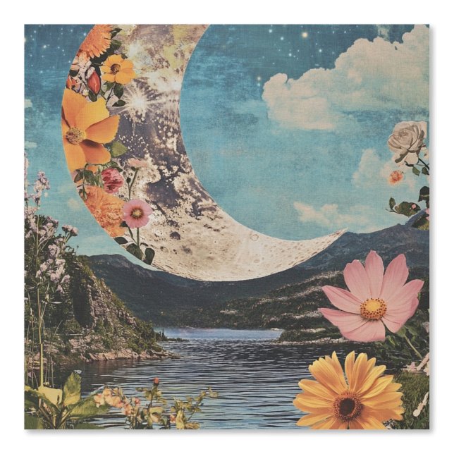 Crescent Moon Over Serene Landscape Wallpaper (Front)