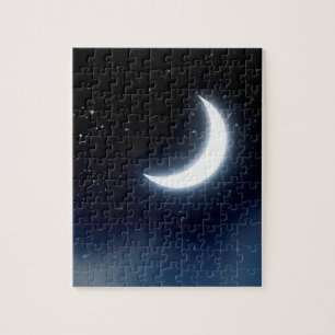Crescent Moon over Starry Sky2 Jigsaw Puzzle
