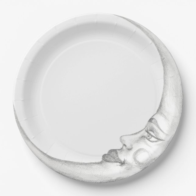 Crescent Moon Paper Plate (Front)