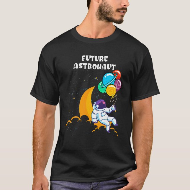 Crescent Moon Planets Outer Space Kids Future Astr T-Shirt (Front)