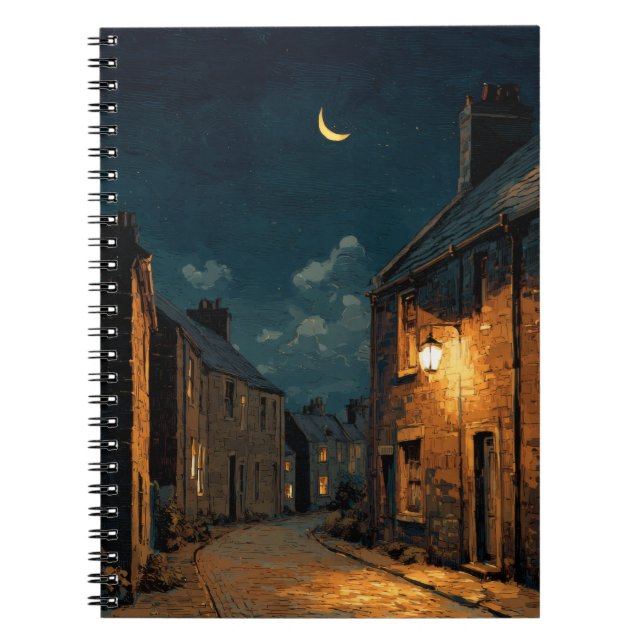 Crescent Moon Rustic Village Notebook (Front)