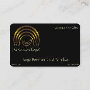 Crescent Moon Shaped Gold Crop Circle Business Card