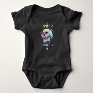 Crescent Moon Skull Occult Witchcraft Pastel Goth Baby Bodysuit