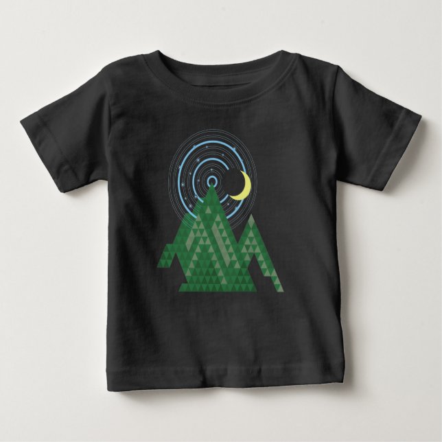  crescent moon sky in the mountain baby T-Shirt (Front)