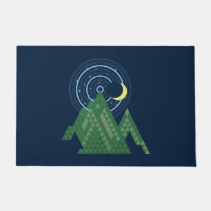 crescent moon sky in the mountain doormat